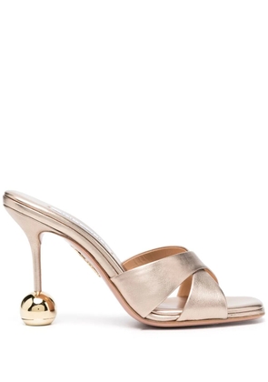 Aquazzura 95mm metallic-finish sandals - Gold