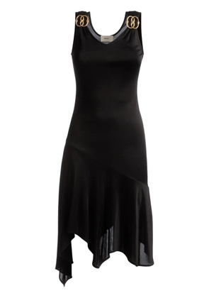 Bally logo-plaque asymmetric midi dress - Black
