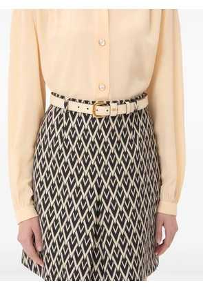 Valentino Garavani logo-plaque belt - White