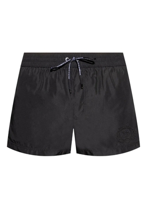 Dolce & Gabbana logo-embroidered drawstring swim shorts - Black