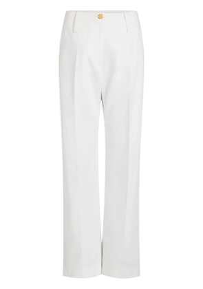 Patou wide-waistband gabardine trousers - White