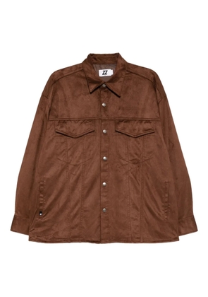 izzue logo-embroidered jacket - Brown