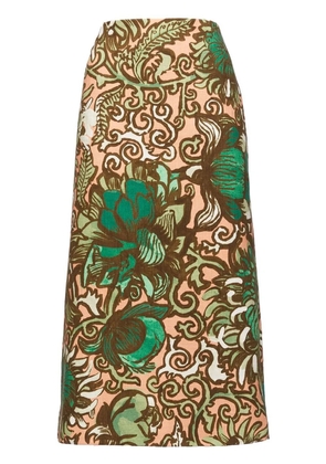 La DoubleJ floral-print pencil skirt - Green