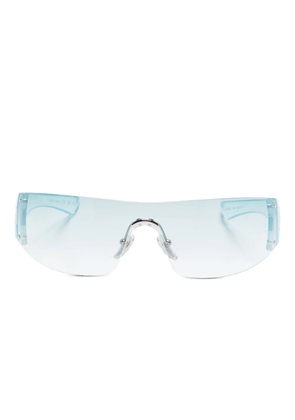 Gucci Eyewear crystal-embellished shield sunglasses - Blue