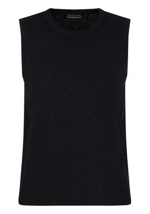 Armani Exchange monogram-jacquard vest - Black
