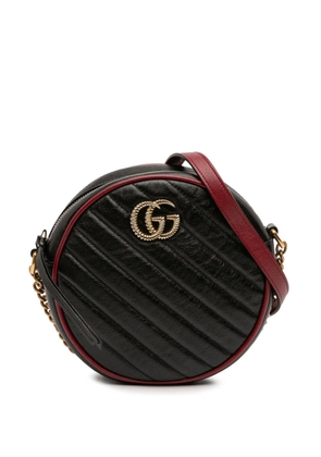 Gucci Pre-Owned 2016-2025 Mini GG Marmont Matelasse Leather Torchon Round crossbody bag - Black