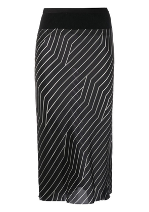 Rick Owens multi-way stripe midi skirt - Black