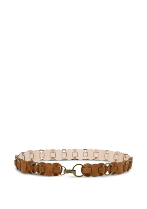 ISABEL MARANT Lota leather circle-link belt - Brown