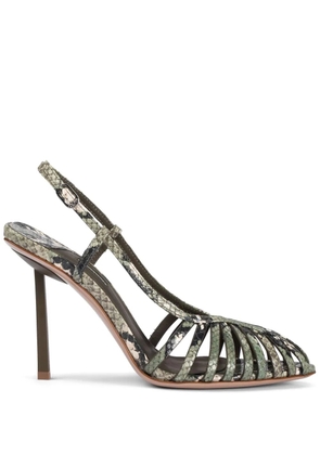 Le Silla 100mm Cage pumps - Green