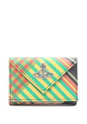 Vivienne Westwood Pre-Owned 2020s saff-print tartan envelope Orb billfold wallet - Green