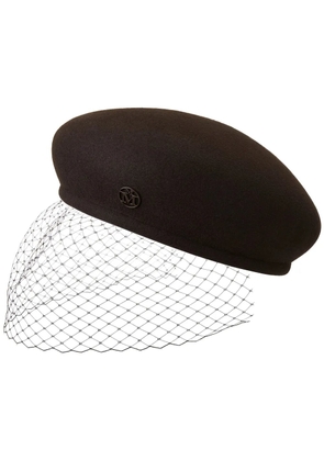 Maison Michel Bonnie veil beret hat - Brown