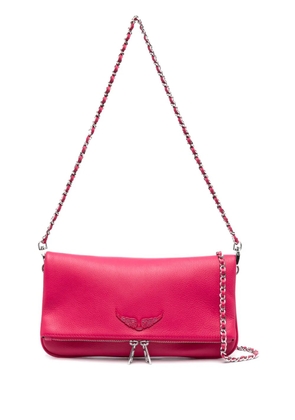 Zadig&Voltaire logo-plaque leather shoulder bag - Pink