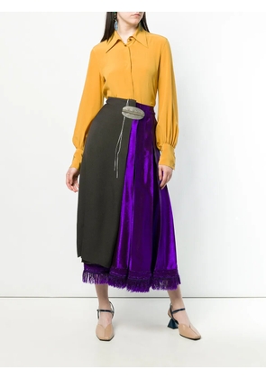 Marni asymmetric wrap front skirt - Brown