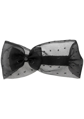 Maison Michel Alessia bow-detail headband - Black