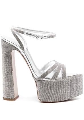 Le Silla Nina 170mm crystal-embellished platform sandals - Silver