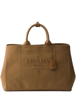 Prada logo-embossed tote bag - Brown