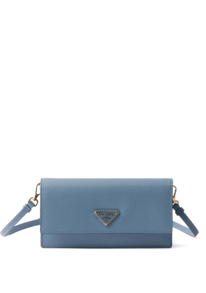 Prada enamel triangle logo mini-bag - Blue