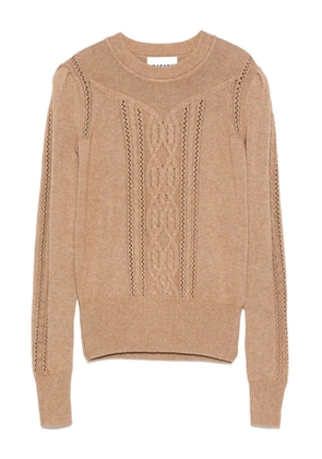 MARANT ÉTOILE cable-knit puff-sleeve sweater - Neutrals
