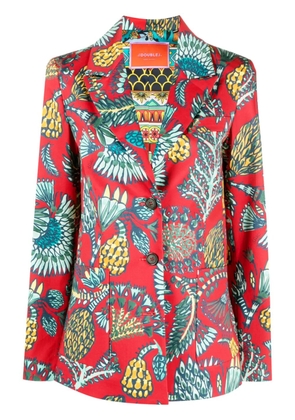La DoubleJ 24/7 floral-print single-breasted blazer - Red