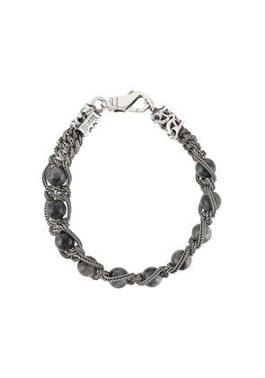 Emanuele Bicocchi beaded braided-chain bracelet - Grey