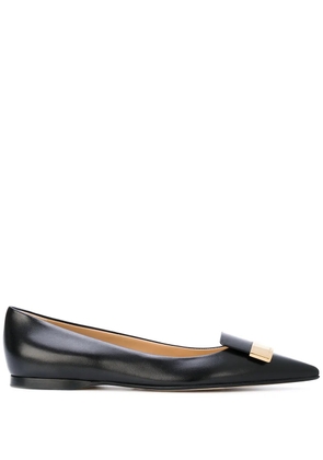 Sergio Rossi logo plaque ballerinas - Black