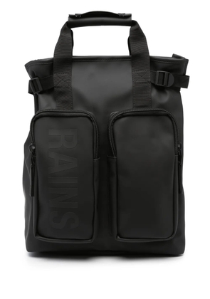 Rains logo-print multi-pocket backpack - Black