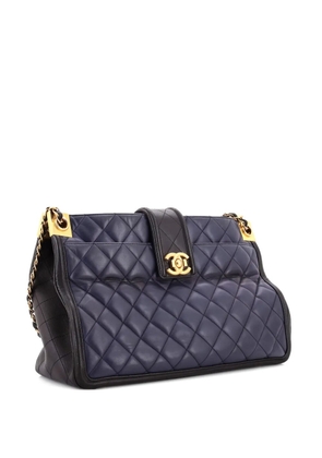 CHANEL Pre-Owned Elegant CC Tote Quilted Lambskin Large satchel - Black
