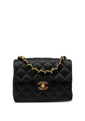 CHANEL Pre-Owned 1986-1988 Mini Square Classic Satin Single Flap crossbody bag - Black