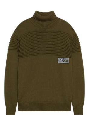GCDS ribbed roll-neck sweater - Green