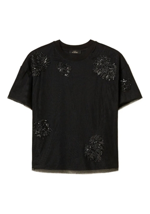 TWINSET embroidery T-shirt - Black