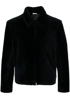 Thom Browne faux-fur leather jacket - Blue