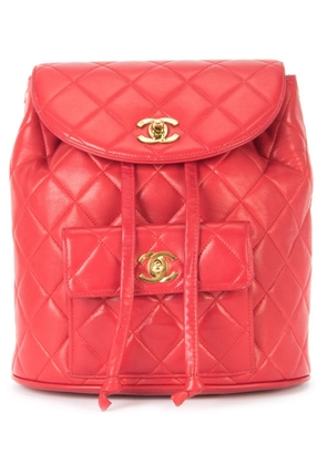 CHANEL Pre-Owned quilted chain backpack - Red