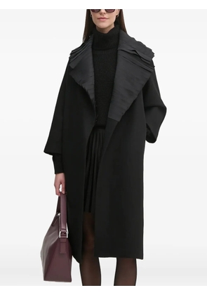 Sandro Ferrone pleated-collar belted coat - Black