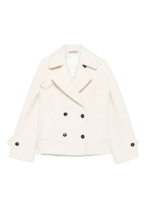 Tagliatore double-breasted buttoned coat - White