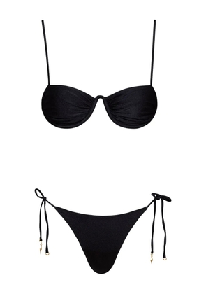 Noire Swimwear Monowire satin bikini set - Black