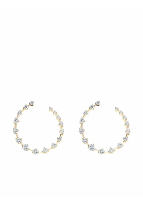 Jade Trau 18kt yellow gold diamond crescent hoops