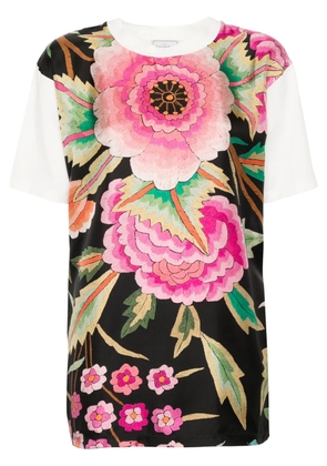 Pierre-Louis Mascia floral-print silk-cotton blend T-shirt - White