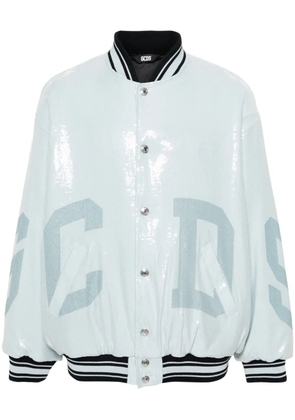 GCDS Sequins Varsity Logo bomber jacket - Blue