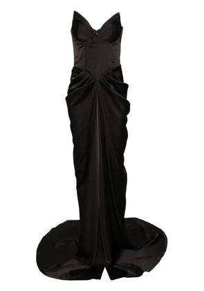 Ana Radu corset-style satin gown - Black