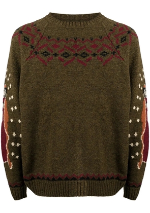 KAPITAL 5G patterned-intarsia jumper - Green