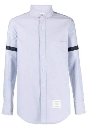 Thom Browne grosgrain-armband poplin shirt - Blue