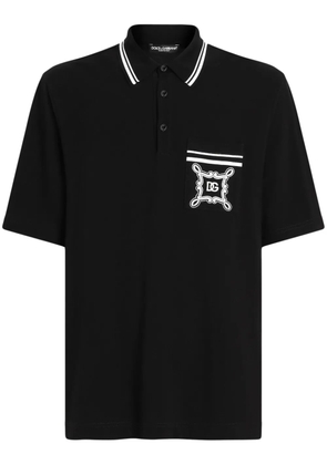 Dolce & Gabbana logo-print polo shirt - Black
