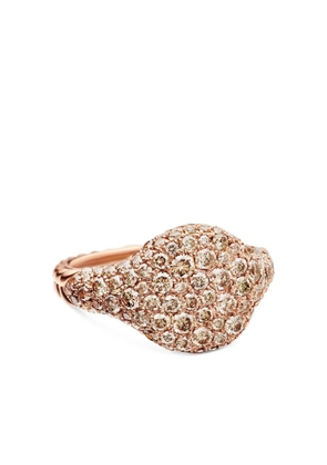 David Yurman 18kt rose gold Chevron diamond pinky ring (10mm)