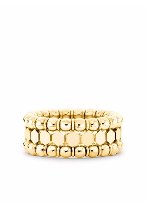 Pragnell 18kt yellow gold Bohemia three-row ring