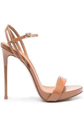 Le Silla Gwen 120mm leather sandals - Brown