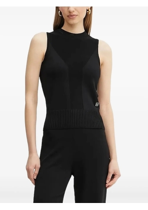 Armani Exchange ribbed logo-plaque vest - Black