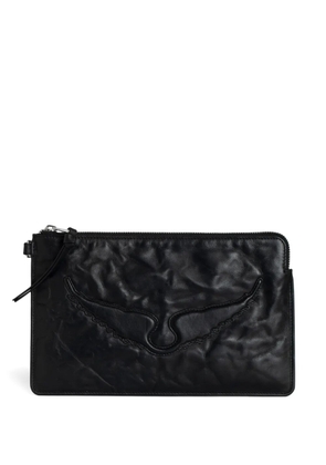 Zadig&Voltaire Angel Wings leather clutch bag - Black