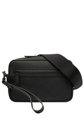 Gucci Pre-Owned 2016-2025 GG Rubber Effect Leather crossbody bag - Black