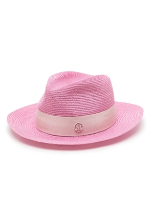 Maison Michel Henrietta logo-plaque hemp hat - Pink