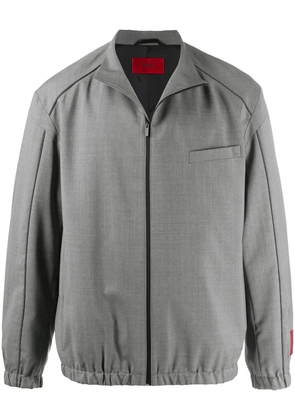 HUGO pinstriped pattern zipped jacket - Grey